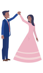 Fototapeta premium A Young married couple dancing in the wedding ceremony