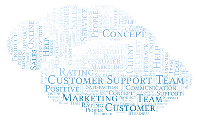 Obraz premium Customer Support Team word cloud.