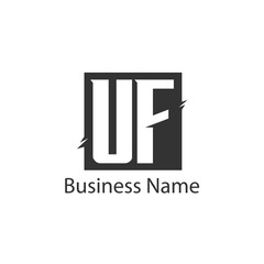 Initial Letter UF Logo Template Design