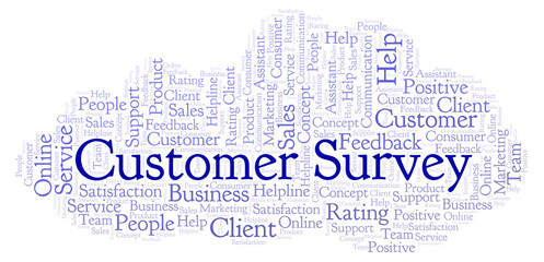 Fototapeta premium Customer Survey word cloud.