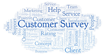 Fototapeta premium Customer Survey word cloud.