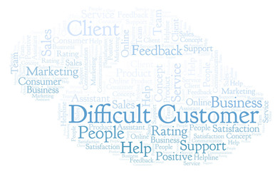 Obraz premium Difficult Customer word cloud.