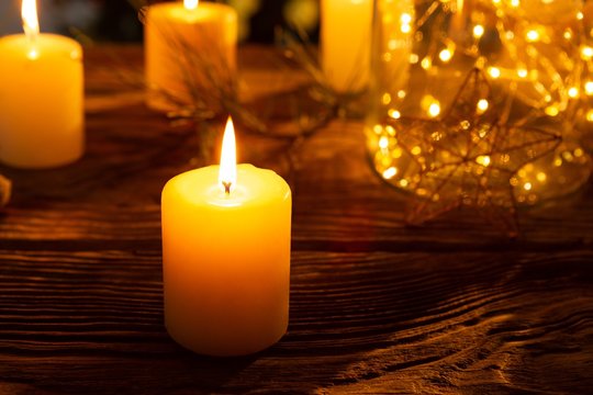 warm candles and ornament