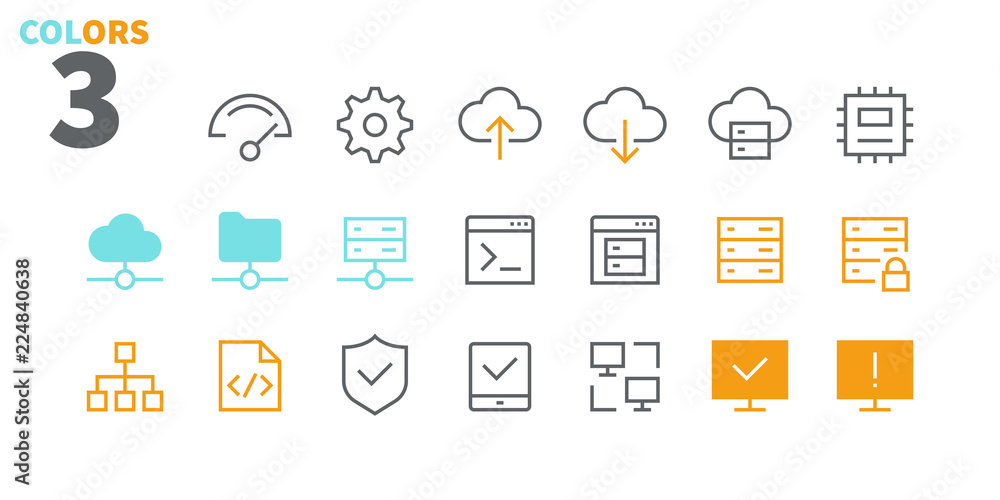 Poster hosting pixel perfect well-crafted vector thin line icons 48x48 ready for 24x24 grid for web graphic