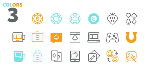 Gambling View Outlined Pixel Perfect Well-crafted Vector Thin Line Icons 48x48 Ready for 24x24 Grid for Web Graphics and Apps with Editable Stroke. Simple Minimal Pictogram Part 1-1