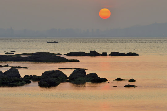 Coastline at dusk china