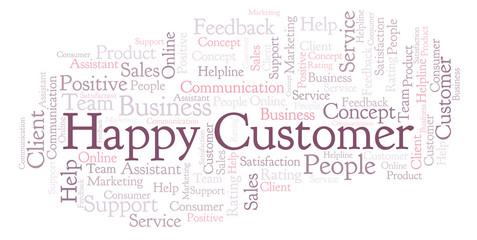 Happy Customer word cloud.