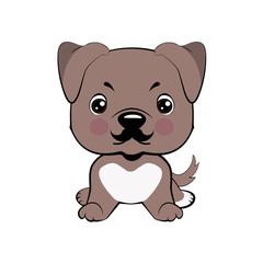 Icon dog breed dog. The puppy has a curvy mustache