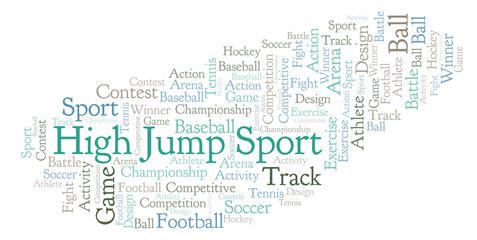 Fototapeta na wymiar High Jump Sport word cloud.