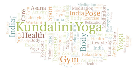 Fototapeta na wymiar Kundalini Yoga word cloud.