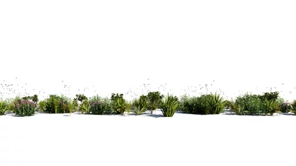 Fototapeten 3d rendering of a group of plants raw for architectrural background use isolated on white © Archmotion.net