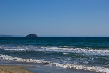 Beach with sea shaken 8