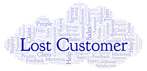 Obraz premium Lost Customer word cloud.