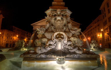 Fountain of the Pantheon (Fontana di piazza della Rotonda). Rome, Italy. March, 2008.