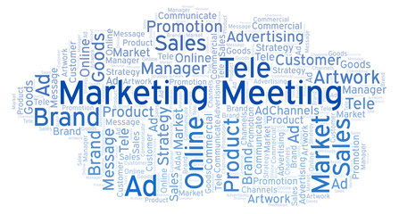 Fototapeta premium Word cloud with text Marketing Meeting.