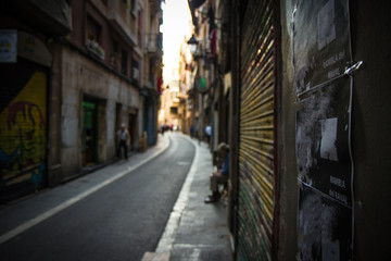 Narrow street of Barcelona