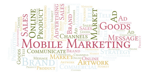 Word cloud with text Mobile Marketing.