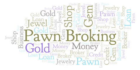 Fototapeta premium Pawn Broking word cloud.
