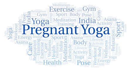 Fototapeta premium Pregnant Yoga word cloud.