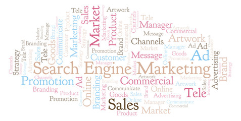 Fototapeta premium Word cloud with text Search Engine Marketing.