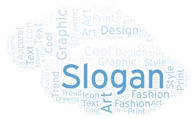 Slogan word cloud.