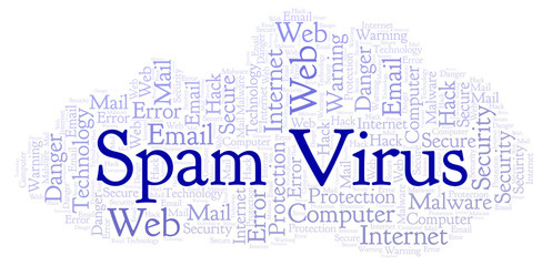 Fototapeta premium Spam Virus word cloud.
