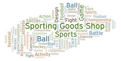 Fototapeta na wymiar Sporting Goods Shop word cloud.
