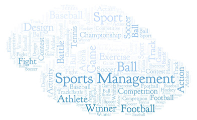 Fototapeta na wymiar Sports Management word cloud.