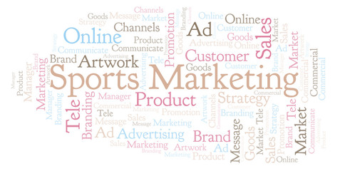 Fototapeta premium Word cloud with text Sports Marketing.