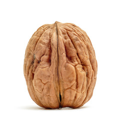 Organic walnut isolated on white background