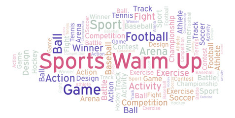 Sports Warm Up word cloud.