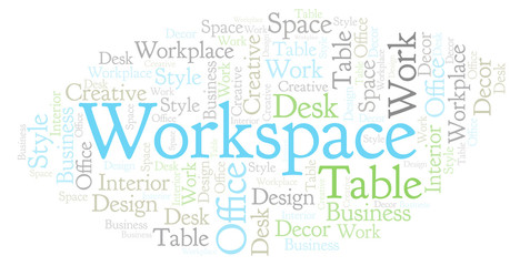Fototapeta premium Workspace word cloud.