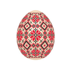 the easter egg with ukrainian cross-stitch ethnic pattern. pysanka ornament. isolated vector.