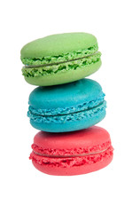 colorful macaroons isolated on the white background