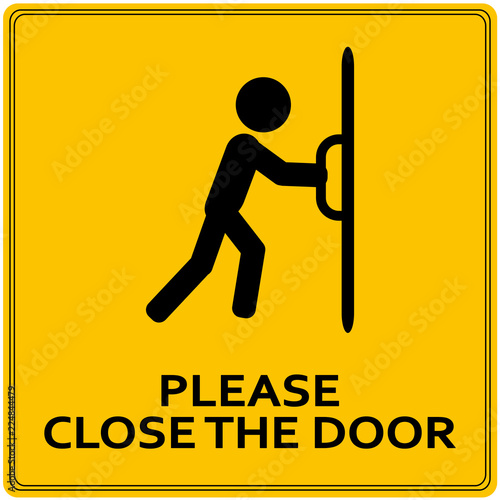 "Close the door sign. Keep this door closed sign" Stock image and
