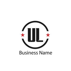 Initial Letter UL Logo Template Design