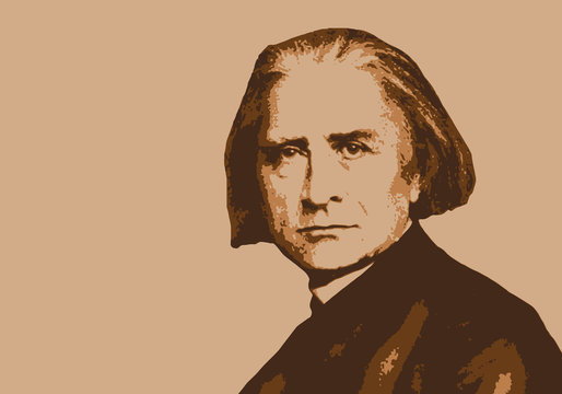 Liszt, musicien, portrait, personnage, musique, célèbre, classique, compositeur, visage, orchestre, 