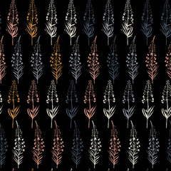 Vector floral seamless pattern with hand drawn  summer wild  flowers.