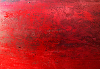 Grungy red texture, old surface of metal boat, abstract background