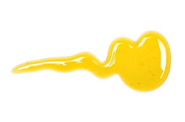 Honey isolated on white background, top view