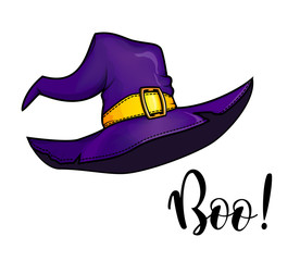 Halloween purple witch hat