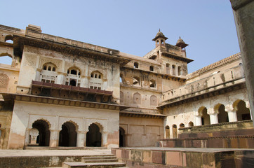Obraz premium Interior view of Raj Mahal. Orchha Palace Fort Complex. Orchha. Madhya Pradesh