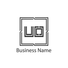 Initial Letter UO Logo Template Design