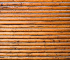 The texture of the old log on the house. Close-up. Wooden background.
