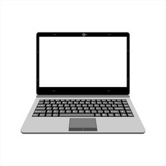 realistic black and gray laptop illustration