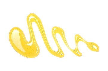Honey isolated on white background, top view