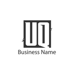 Initial Letter UQ Logo Template Design
