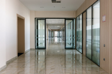 Large empty office corridor