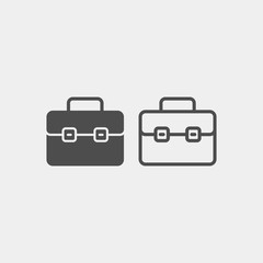 Briefcase flat vector icon. School bag flat vector icon