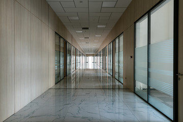 Large empty office corridor